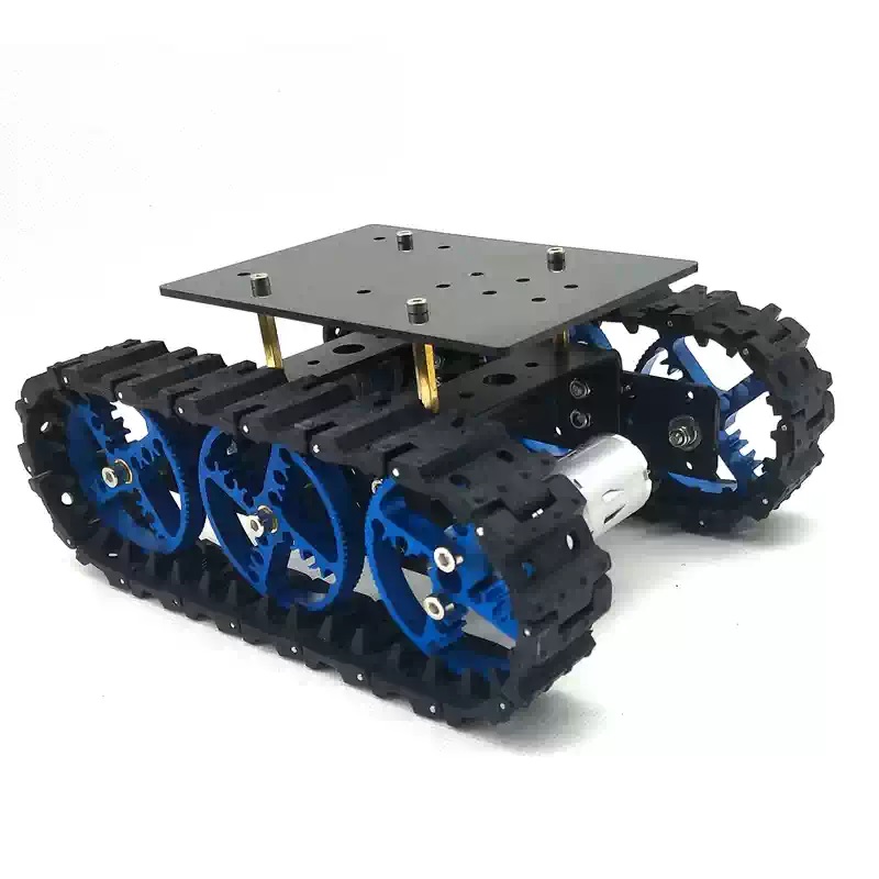 Mini chasis robot inteligente con orugas de goma